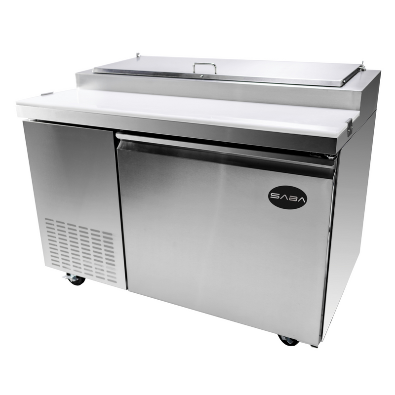 SABA SPP-49-6 - 49" One Door Commercial Pizza Prep Table with 6 Pans