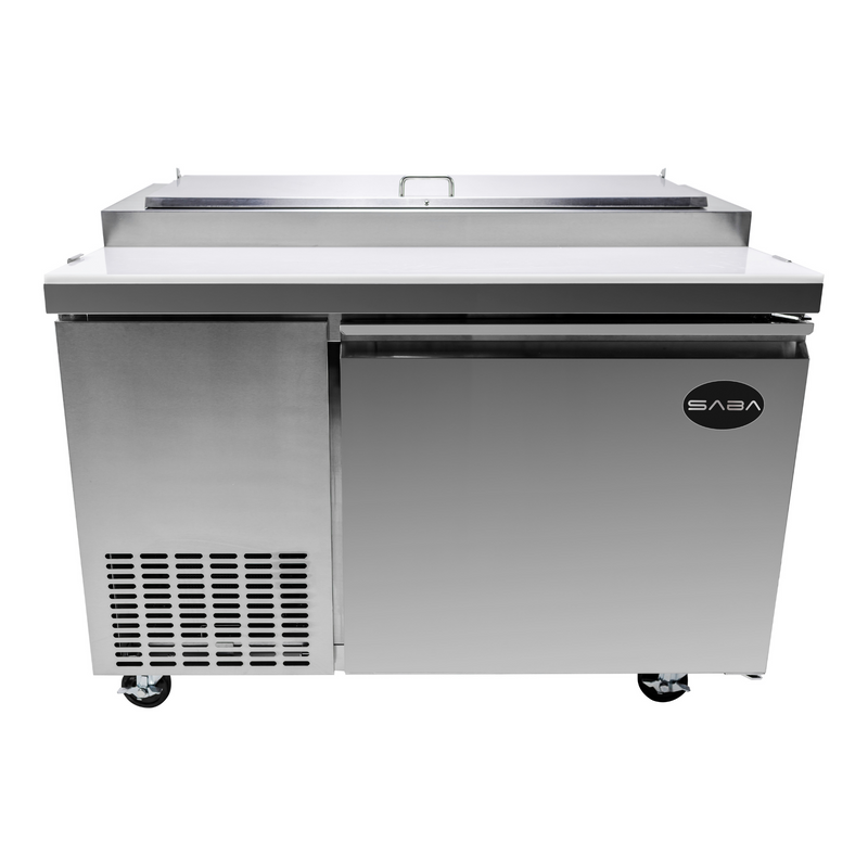 SABA SPP-49-6 - 49" One Door Commercial Pizza Prep Table with 6 Pans