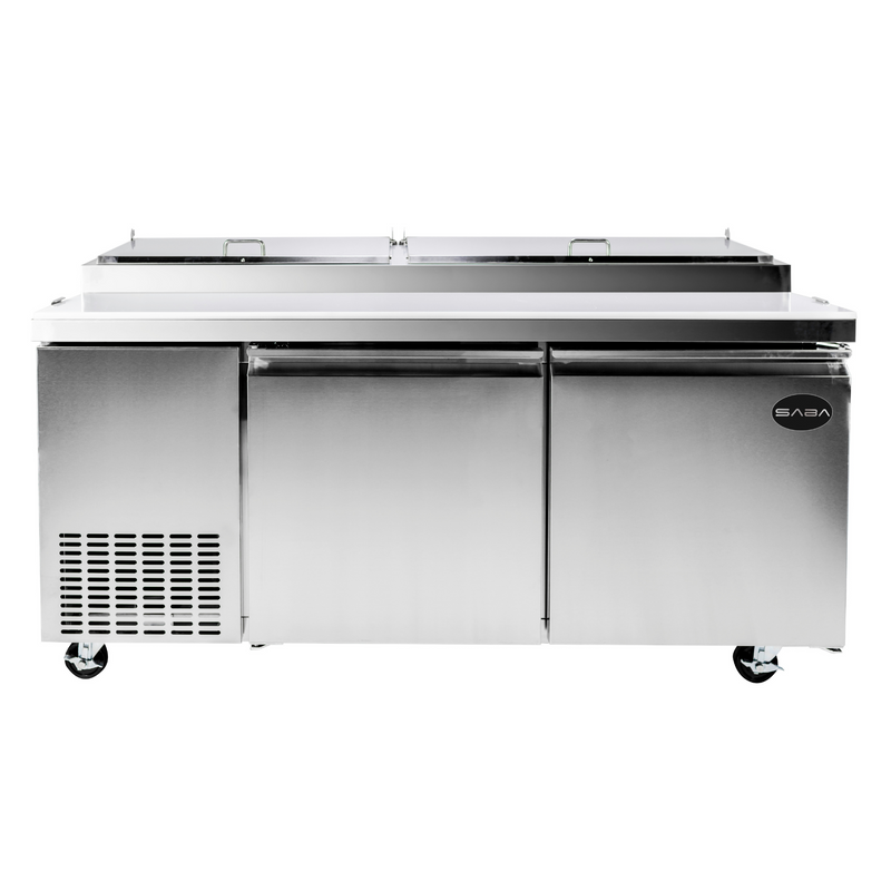 SABA SPP-67-9 - 67" Two Door Commercial Pizza Prep Table with 9 Pans