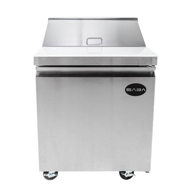 SABA SPS-27-8 - 27" One Door Commercial Sandwich Prep Table with 8 Pans