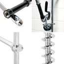 SABA SF1001 - Commercial Pull Down 2-Handle Wall Mount Pre-Rinse Spray Utility Kitchen Faucet