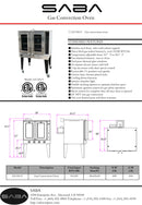 SABA GCO-613 - Gas Convection Oven (Natural Gas / Propane) Specs