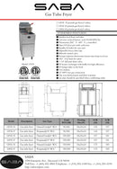 SABA GF45-P - Commercial Gas Fryer (Liquid Propane) Specs