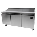 SABA SPS-72-18 - 72" Three Door Commercial Sandwich Prep Table with 18 Pans