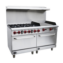 SABA GR60-G24 - Commercial Gas Range (6 Burner) with 24" Gas Griddle & Bottom Oven