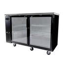 SABA SBB-24-48G - 24' Depth 48" Two Glass Door Commercial Back Bar Cooler (Black)