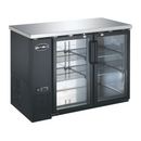 SABA SBB-24-48G - 24' Depth 48" Two Glass Door Commercial Back Bar Cooler (Black)