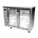 SABA SBB-24-48GSS - 24" Depth 48" Two Glass Door Commercial Back Bar Cooler (Stainless Steel)