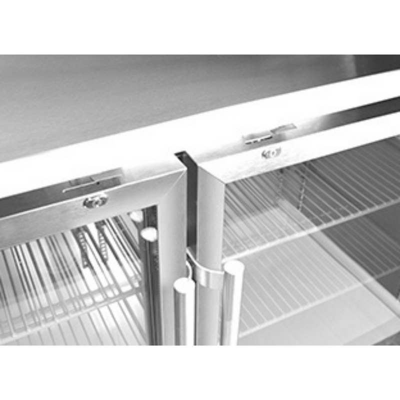 SABA SBB-24-48GSS - 24" Depth 48" Two Glass Door Commercial Back Bar Cooler (Stainless Steel)