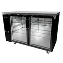 SABA SBB-24-60G - 24" Depth 60" Two Glass Door Commercial Back Bar Cooler (Black)