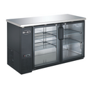 SABA SBB-24-60G - 24" Depth 60" Two Glass Door Commercial Back Bar Cooler (Black)