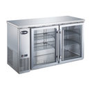 SABA SBB-24-60GSS - 24" Depth 60' Two Glass Door Commercial Back Bar Cooler (Stainless Steel)