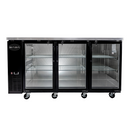 SABA SBB-24-72G - 24" Depth 72" Three Glass Door Commercial Back Bar Cooler (Black)