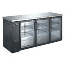 SABA SBB-24-72G - 24" Depth 72" Three Glass Door Commercial Back Bar Cooler (Black)