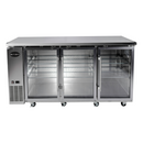 SABA SBB-24-72GSS - 24" Depth 72" Three Glass Door Commercial Back Bar Cooler (Stainless Steel)