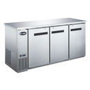 SABA SBB-24-72SS - 24" Depth 72' Three Door Commercial Back Bar Cooler Stainless Steel