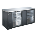 SABA SBB-27-69G - 27" Depth 69" Two Glass Door Commercial Back Bar Cooler (Black)
