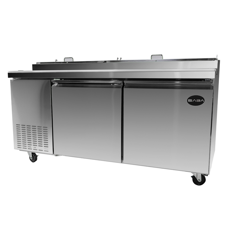 SABA SPP-67-9 - 67" Two Door Commercial Pizza Prep Table with 9 Pans