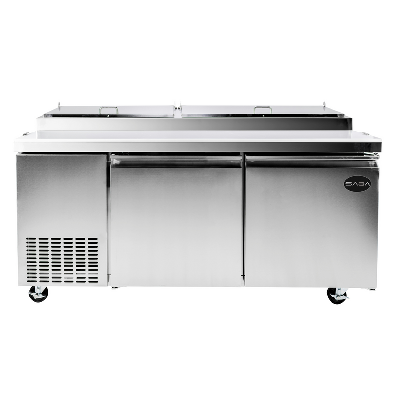SABA SPP-70-9 - 70" Two Door Commercial Pizza Prep Table with 9 Pans