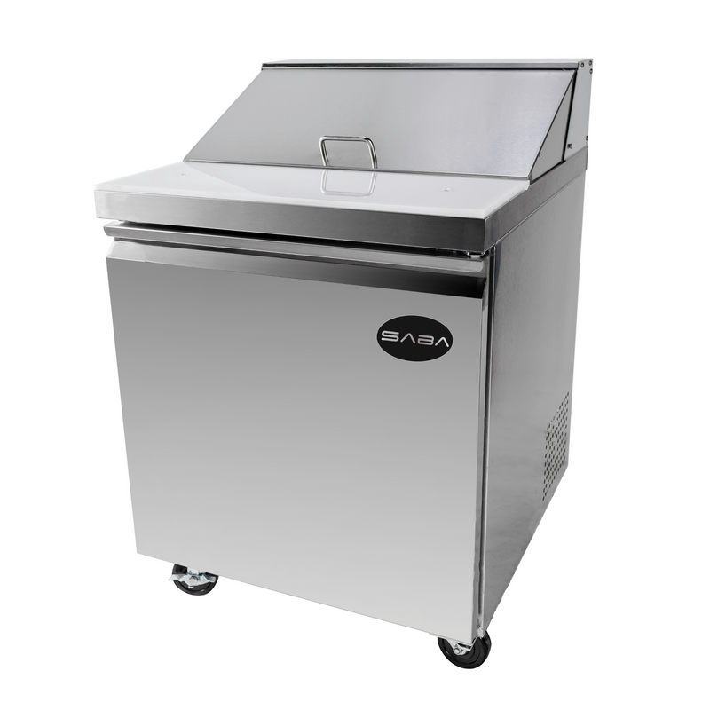 SABA SPS-27-8 - 27" One Door Commercial Sandwich Prep Table with 8 Pans