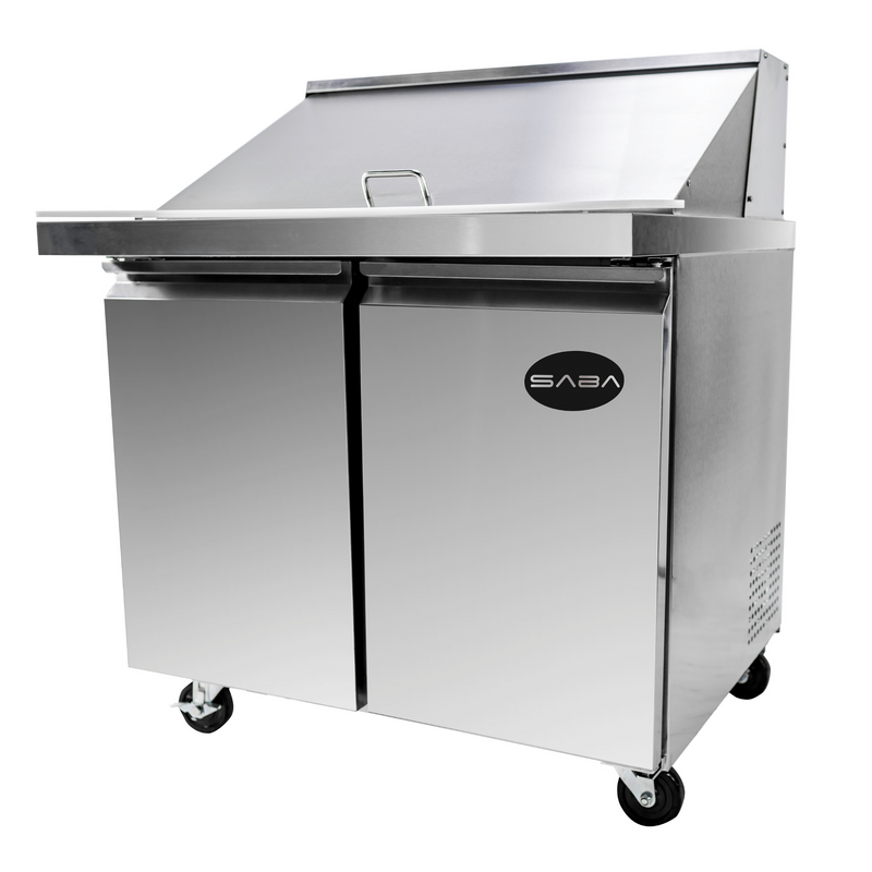 SABA SPS-36-15M - 36" Two Door Commercial Mega-Top Sandwich Prep Table with 15 Pans