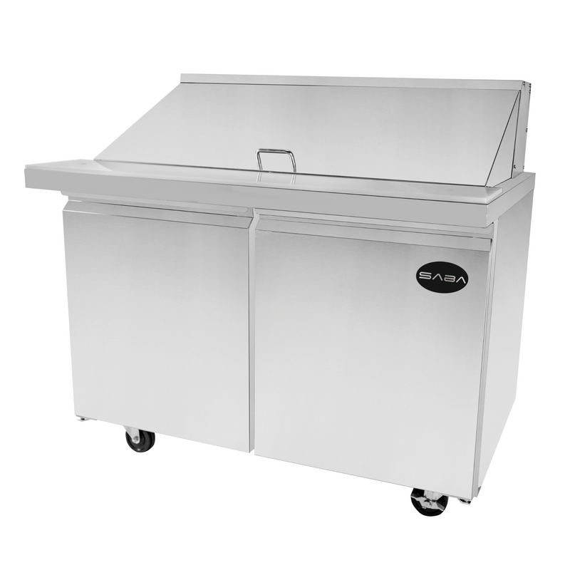 SABA SPS-48-18M - 48" Two Door Commercial Mega-Top Sandwich Prep Table with 18 Pans