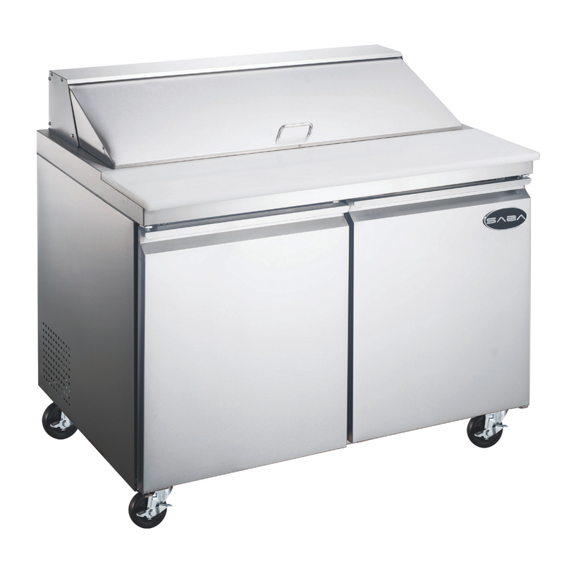 SABA SPS-60-16 - 60" Two Door Commercial Sandwich Prep Table with 16 Pans