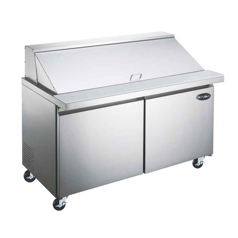 SABA SPS-60-24M - 60" Two Door Commercial Mega-Top Sandwich Prep Table with 24 Pans