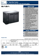 SABA SBB-24-48B - 24" Depth 48" Two Door Commercial Back Bar Cooler (Black) Specs