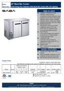 SABA SBB-24-48SS - 24" Depth 48" Two Door Commercial Back Bar Cooler (Stainless Steel) Specs