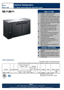SABA SBB-27-58B - 27" Depth 58" Two Door Commercial Back Bar Cooler (Black) Specs