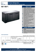 SABA SBB-27-69B - 27" Depth 69" Two Door Commercial Back Bar Cooler (Black) Specs
