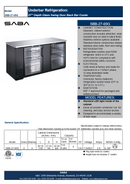 SABA SBB-27-69G - 27" Depth 69" Two Glass Door Commercial Back Bar Cooler (Black) Specs