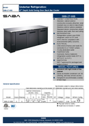 SABA SBB-27-90B - 27" Depth 90" Three Door Commercial Back Bar Cooler (Black) Specs