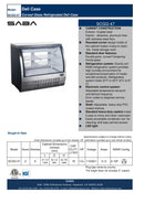 SABA SCGG-47 - 47" Curved Glass Commercial Deli Case Specs