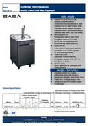 SABA SDD-30-23 - 23" One Door Commercial Draft Beer Dispenser Specs