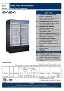SABA SM-45R - Two Glass Swing Door Commercial Merchandiser Cooler Specs