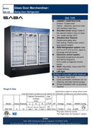 SABA SM-72R - Three Glass Door Commercial Merchandiser Cooler Specs