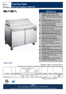 SABA SPS-48-12 - 48" Two Door Commercial Sandwich Prep Table with 12 Pans Specs