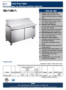 SABA SPS-48-18M - 48" Two Door Commercial Mega-Top Sandwich Prep Table with 18 Pans Specs