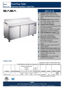 SABA SPS-72-18 - 72" Three Door Commercial Sandwich Prep Table with 18 Pans Specs