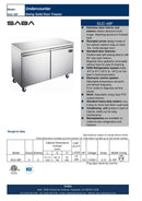 SABA SUC-48F - 48" Two Door Commercial Under-Counter Freezer Specs