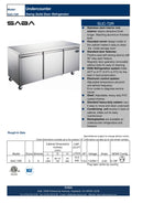 SABA SUC-72R - 72" Three Door Commercial Under-Counter Cooler Specs
