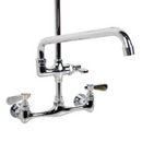 SABA SF1001 - Commercial Pull Down 2-Handle Wall Mount Pre-Rinse Spray Utility Kitchen Faucet